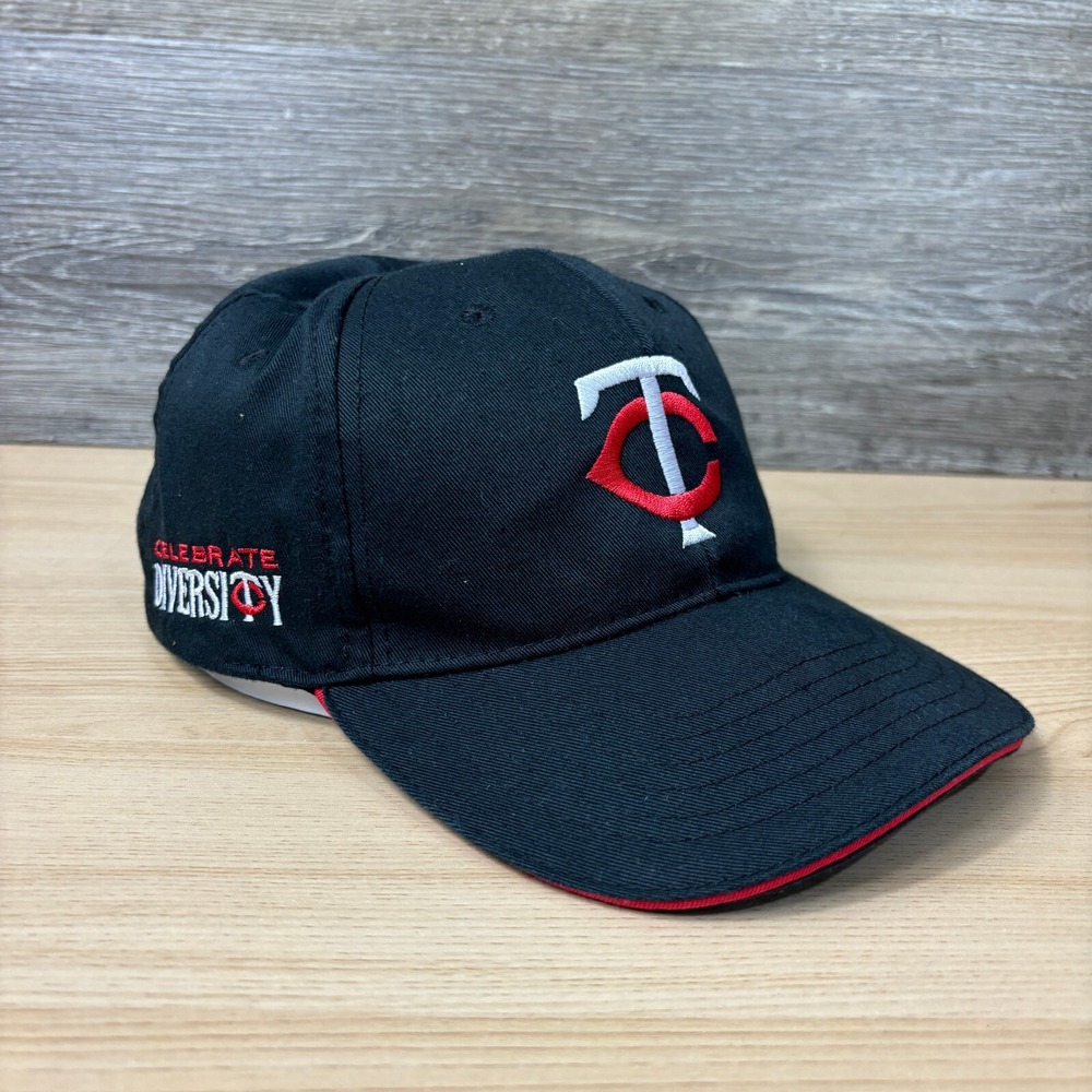 Minnesota Twins Hat Strap Back Black MLB Baseball Diversity Day Adjustable